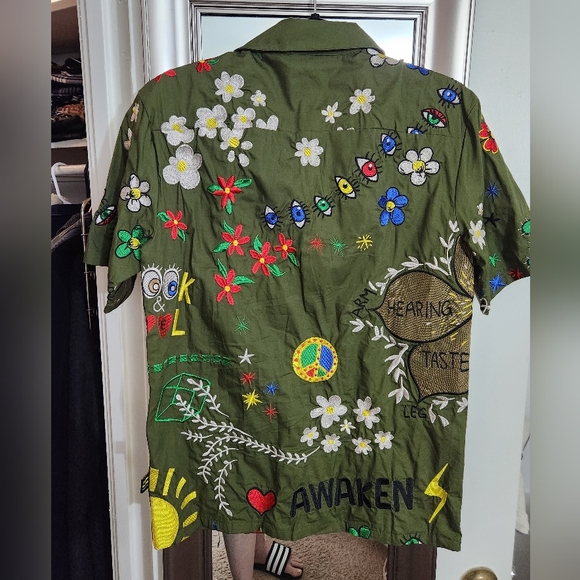 ADIDAS CONSORTIUM X PHARRELL PW EMBROIDERY SHIRTDust Green & Multicolour - Picture 4 of 10